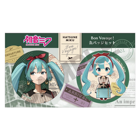 『初音ミク』缶バッジ2個セット グリーン